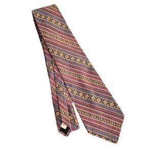 Throat Threads by Russ Fearon Brown & Red Striped Necktie ~Made in Canada cotton